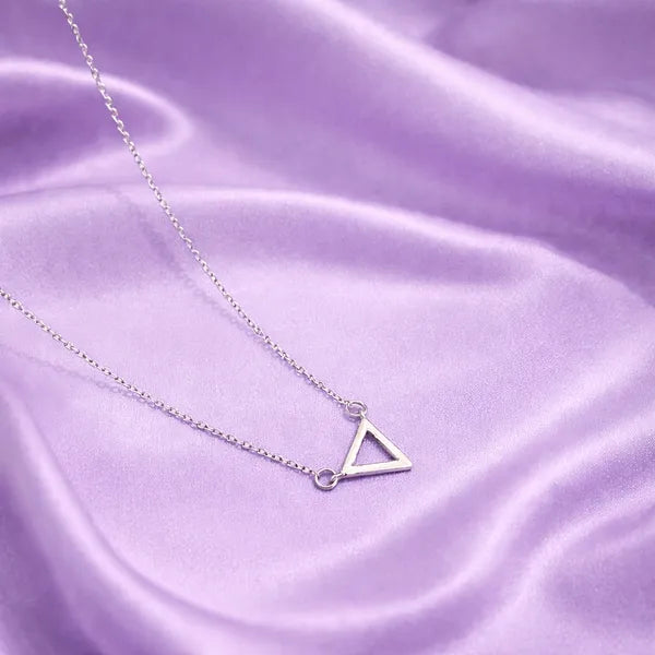 Silver Triangle Shape Silver Necklace For Women