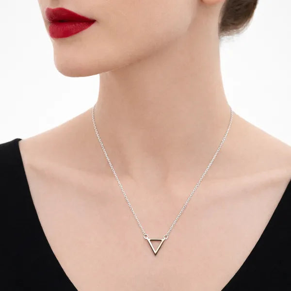 Silver Triangle Shape Silver Necklace For Women