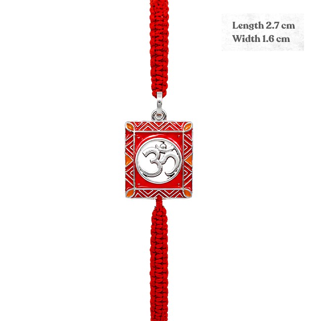 925 Hallmarked Silver Om Convertible Rakhi Pendant for Brother