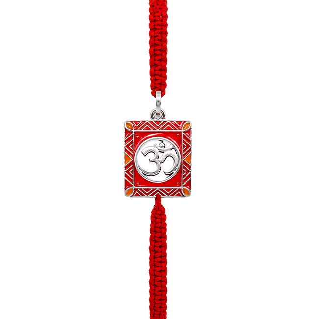 925 Hallmarked Silver Om Convertible Rakhi Pendant for Brother