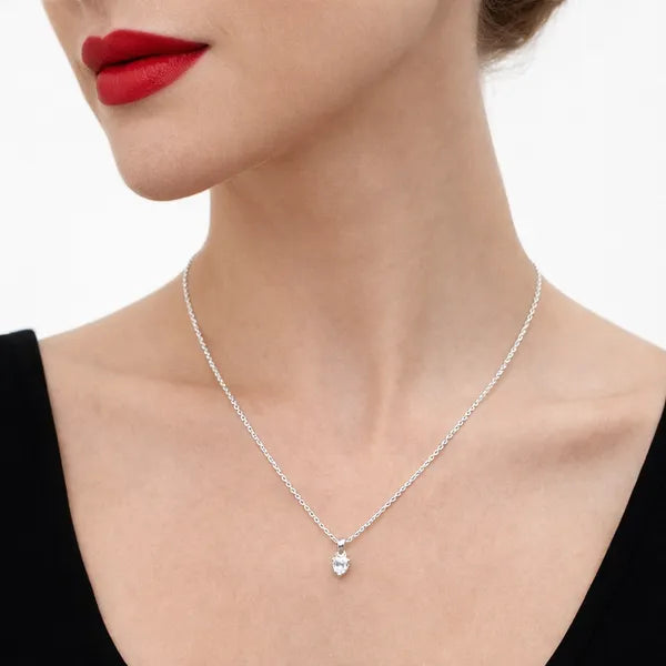 Silver Diaond Shape Silver Necklace For Women