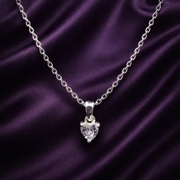 Silver Diaond Shape Silver Necklace For Women