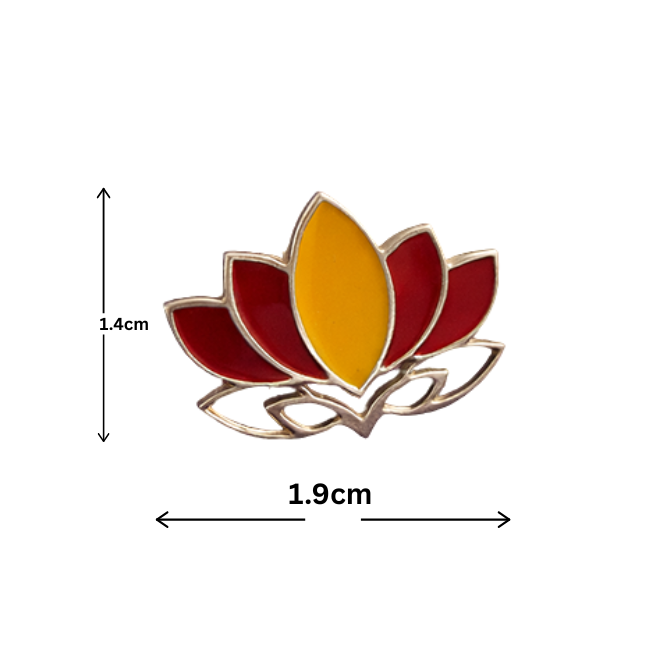 Lotus Flower Meenakari Enamel Silver Stud Earrings Traditional Folk Art