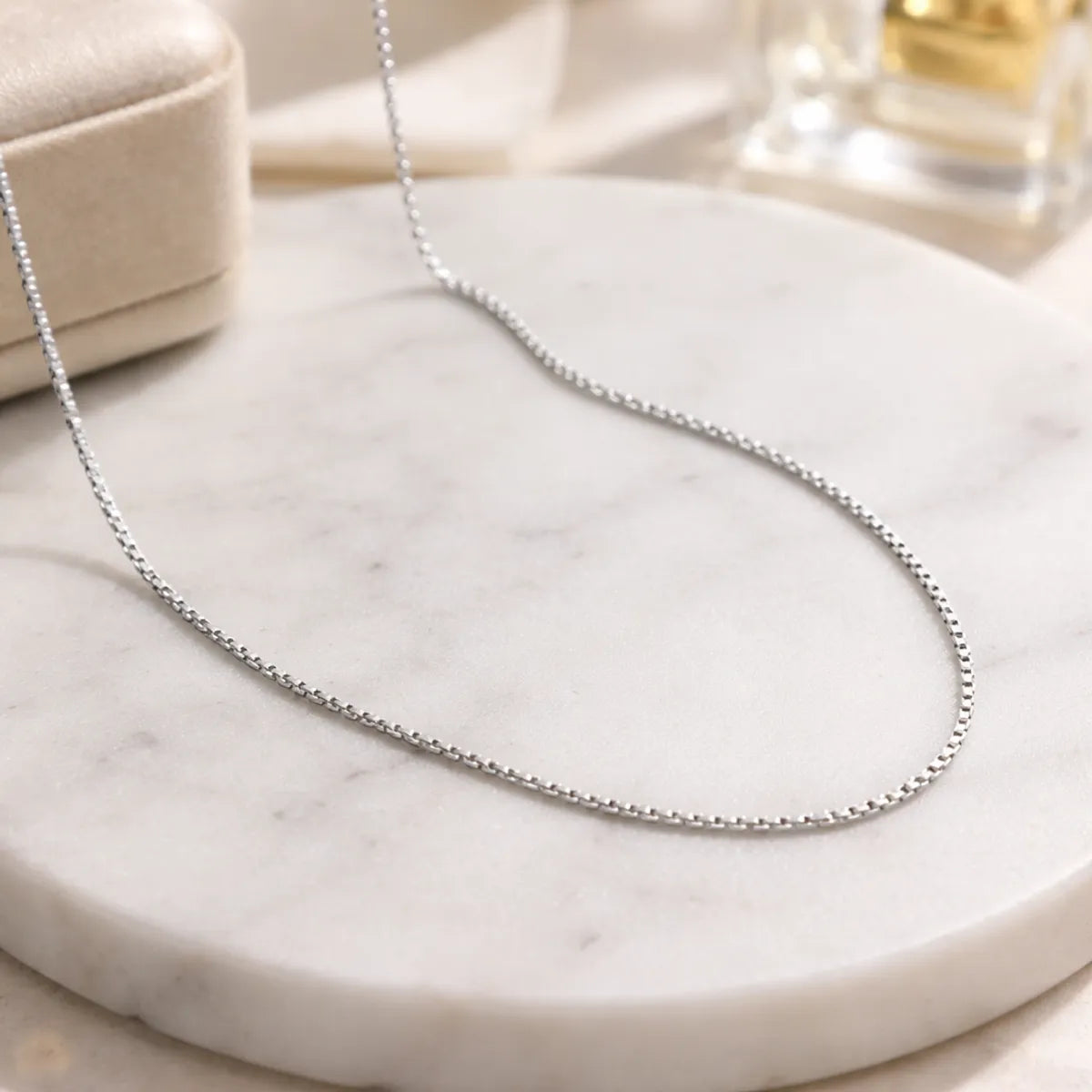 Silver Simple Plain Chain Necklace
