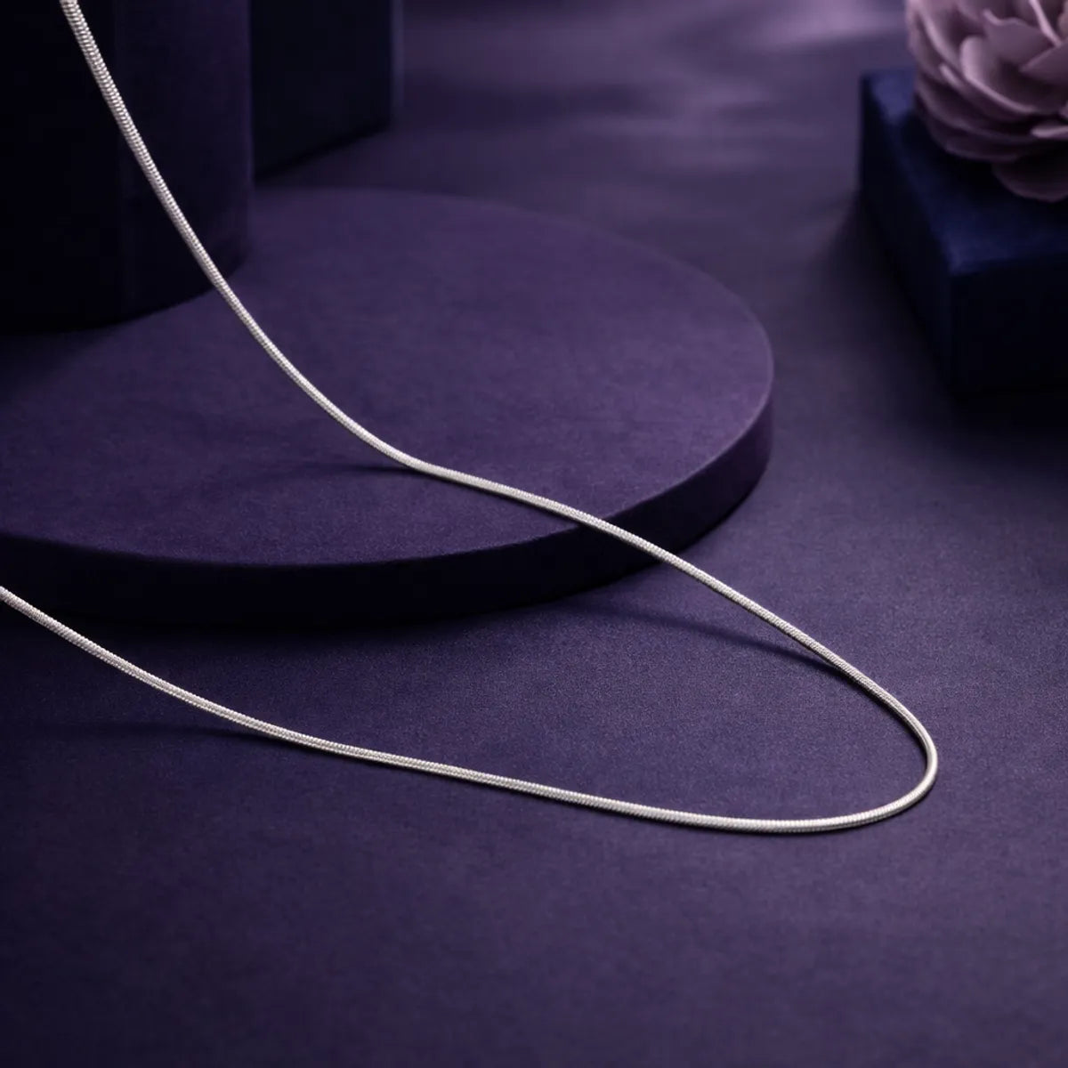 Silver Plain Silver Chain Necklace For Women